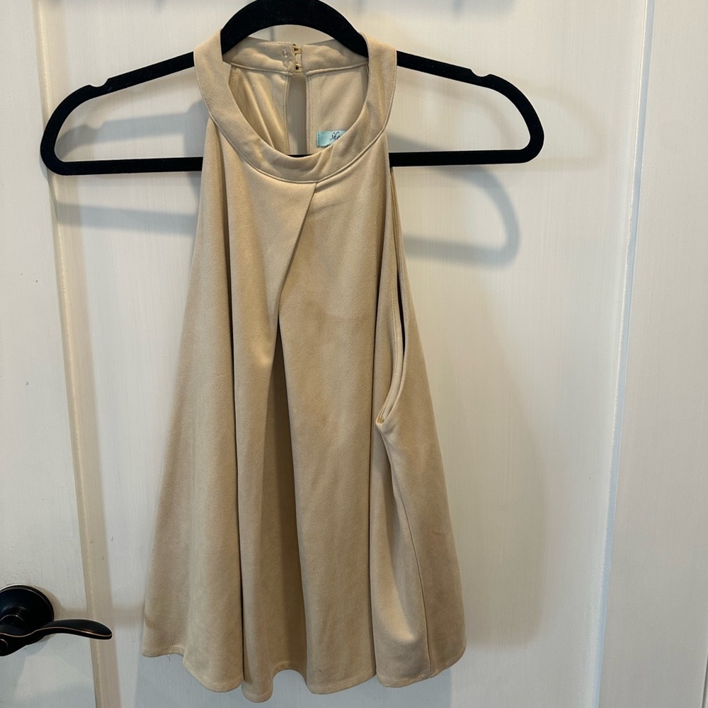 Elegant Beige Halter Top